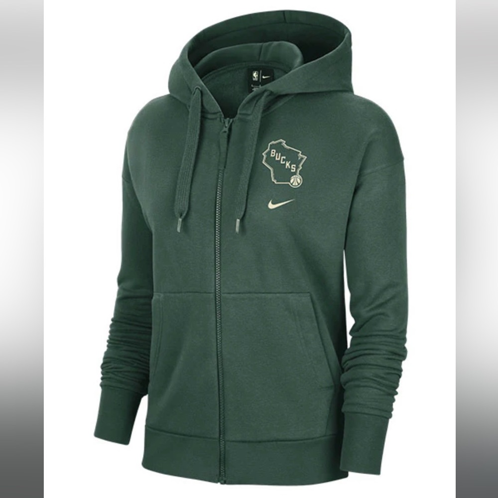 Women's Nike Full-Zip Fleece Milwaukee Bucks Hoodie - SMALL **NEW**